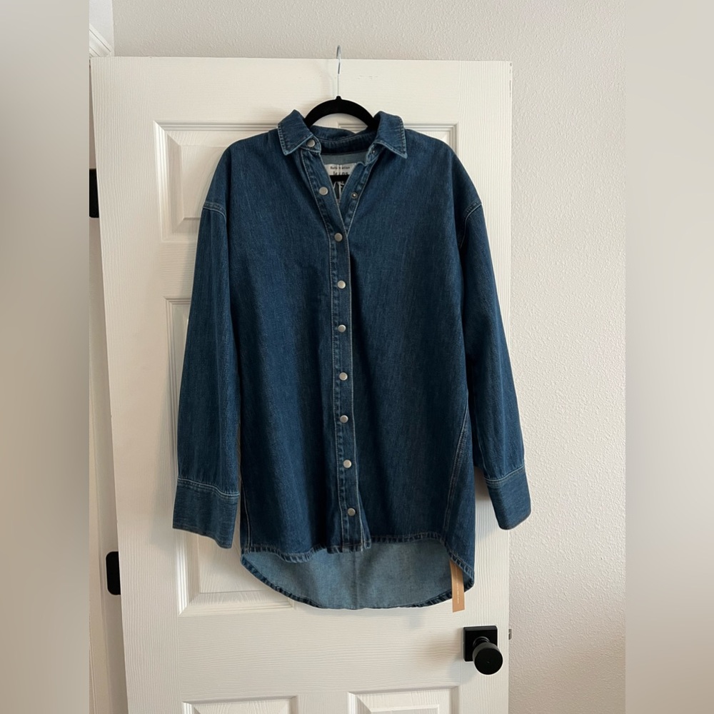 Reformation Angelo oversized denim shirt dress NWT